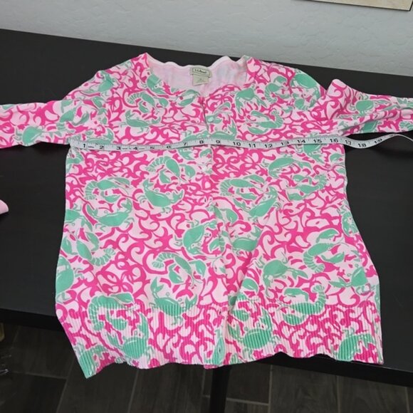 L.L. Bean Seacoast Skirt Prin Set Pink Crab Lobster Three Piece Size M/8 - Picture 14 of 16